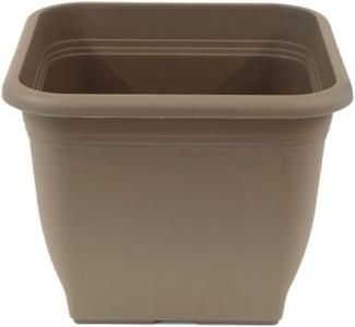 greemotion Pflanzkübel Pia Taupe - Blumentopf 28x28cm - 9L Blumenkübel eckig - Übertopf UV-beständiger Kunststoff - Pflanztopf frostsicher - Pflanzgefäß mit Bodenlöchern - Pflanzen-Zubehör