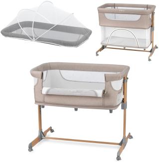 MoMi SMARTBED 4-in-1 Kinderbeistellbetten bis 15 kg, Beistellbett für Babys mit Matratze, Höhenverstellbar