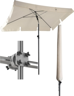 4smile Sonnenschirm Balkon SunnyShade, 200x125 cm, Beige - UPF 50+ Sonnenschirm rechteckig als Sonnenschutz Balkon - SunnyGuy Balkon-Schirm mit Sonnenschirmhalter + Sonnenschirmhülle