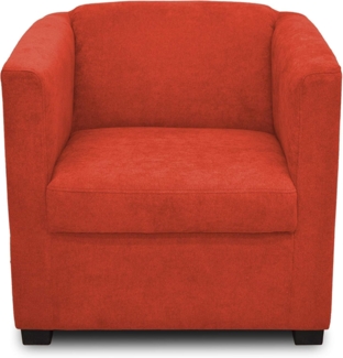 DOMO. collection Bob Sessel, retro Sessel mit Armlehnen und Federkern, 73 x 75 x 69 cm, kleiner Polstersessel Cocktail Loungesessel in Mikrofaser orange