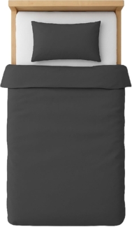 Jersey Kinder Bettwäsche 100x135cm Hautfreundlich Atmungsaktiv Baumwolle Grau