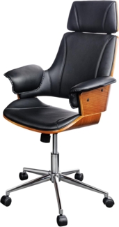 riess-ambiente Bürostuhl MANHATTAN natur / schwarz (Einzelartikel, 1 St), Kunstleder · drehbar · ergonomisch · mit Armlehne · höhenverstellbar