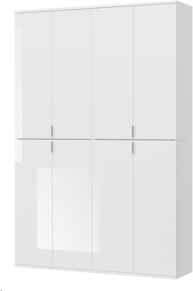 Garderobenschrank SystemX in weiß Hochglanz 122 x 193 cm