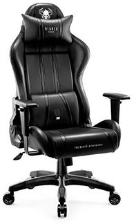 Diablo X-One 2. 0 Gaming Stuhl Bürostuhl Schreibtischstuhl Verstellbare Armlehnen Ergonomisches Design Nacken/-Lendenkissen Schwarz Normal (L)