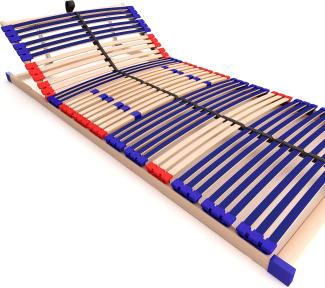 stabiler Lattenrost 100% BUCHE Lattenrahmen - Kopfteil verstellbar - SCHULTERFRÄSUNG, 7 Zonen, 42 Federleisten, Härte-Regulierung, Mittelgurt - VARIO SLEEP BEST 42® unmontiert (70x190 cm)