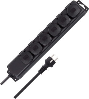 Brennenstuhl Steckdosenverteiler IP44 6-fach H07RN-F 3G1,5 schwarz