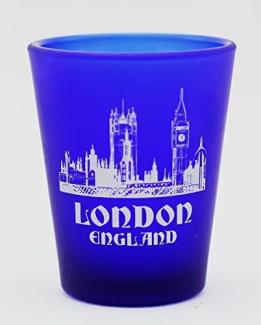 London England Cobalt Blue Frosted Shot Glass by World By Shotglass