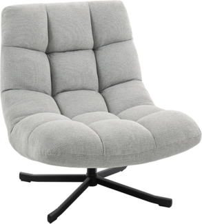 HOMCOM Relaxsessel mit Breiter Sitzfläche, wasserabweisend Chenille-Optik, Stahlbeine (gepolstert Sessel, 1-St, Drehbar Loungesessel), für Wohnzimmer, Schlafzimmer, Hellgrau