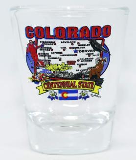 Colorado State Elements Map Shot Glass by World By Shotglass