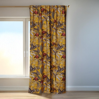 Schlaufen Vorhang Kelani safran 140x245 Wohnzimmer Schlafzimmer Kinderzimmer