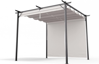 Blumfeldt Pavillon 3x3, Wasserdicht Stabil Winterfest, Pulverbeschichteter Stahlrahmen, Wetterfestes Polyesterdach, Seitliche Jalousien, Einfache Montage, Ganzjährig Nutzbar