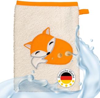 Smithy Waschlappen Baby Fuchs | 100% Baumwolle Frottee | Waschhandschuh Kinder | Jungen & Mädchen | Geschenk zur Geburt