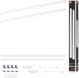 Paulmann 98622 LED Unterschrankleuchte Inline Erweiterung 2er-Set 55cm 3000K dimmbar weiß