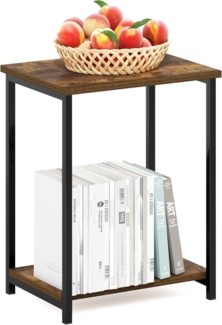 Furinno Simplistic Industrial Beistelltisch mit Metallrahmen, 1er-Pack, Amber Pine