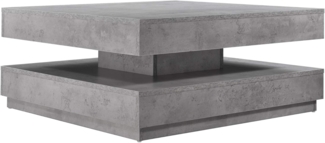 en.casa Couchtisch 'Florenz' 76 x 76 x 38 cm Drehbar, Betonoptik