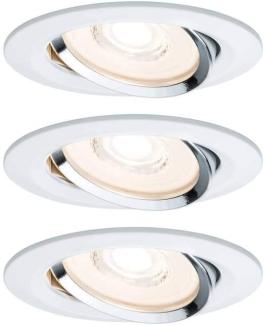 Paulmann Premium Einbauleuchten Set Reflector Coin rund schwenkbar dimmbar LED 3x6,8W 230V Weiß Chrom/Alu13283