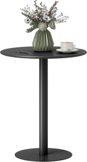 HOMCOM Esstisch Küchentisch für 2 Personen (moderner Esszimmertisch mit runder Tischplatte, 1-St, Kaffeetisch für drinnen und draußen), Stahl, 60 x 60 x 72 cm, Schwarz