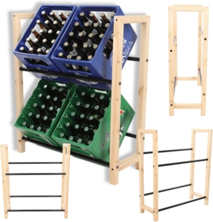 Modo24 Kastenständer RSO Kistenregal, Regal für Kisten, Getränkekistenregal, Getränkekisten, Kistenständer Wasserkistenregal Bierkistenregal 4 - 9 Kisten, 4 Farben