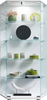 VCM Standvitrine Cenila 919838 Weiß H. 114 x B. 83 x T. 17 cm