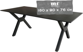 Tisch Granada 180x90cm dark grey Aluminium