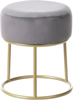 Hocker Samtstoff dunkelgrau DELCO