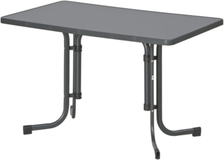 SIEGER Boulevard-Klapptisch, 115x70x72 cm, eisengrau Gestell aus Stahl in eisengrau, Tischplatte aus Mecalit®-Pro in anthrazit