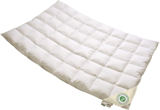 Vitaschlaf® Bio-Luxe-KBA TESTSIEGER W3 - Sommer Organic 100% GÄNSE Daunendecke Deutsche Qualität Downpass (135 x 200 cm)