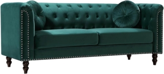 Vente-unique - Sofa 3-Sitzer - Samt - Grün - TURNER
