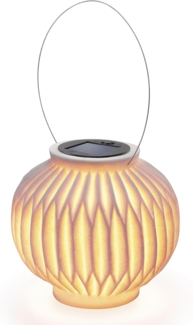 Solarlaterne Lampion außen wetterfest Ibiza | Sandsteinoptik | Solarlampe hängend | Balkondeko Terrassendeko | LED Gartenbeleuchtung Camping-Zubehör outdoor BBQ | 2700K H=15cm 102670