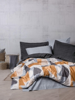 Ranforce Single XXL Bettbezug-Set (DE), 'Giorno', Grau