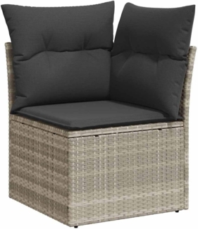 vidaXL Garten-Ecksofa mit Kissen Hellgrau Poly Rattan 366175