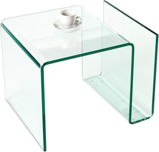 riess-ambiente Couchtisch FANTOME 50cm transparent, Wohnzimmer · eckig · Glas · mit Ablagefach