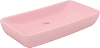 vidaXL Luxus-Waschbecken Rechteckig Matt Rosa 71x38 cm Keramik 146955