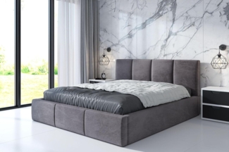 A&J MöbelLand Polsterbett ORINO mit Matratze und Bettkasten.