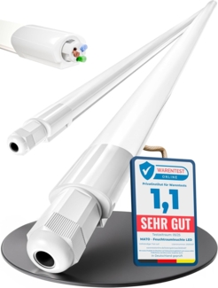 MATO 2x Feuchtraumleuchte LED 120cm - Wasserdicht IP65, 36W, 4320lm - 4000K Neutralweiß - Verknüpfbare Feuchtraumlampe - Wannenleuchte, Kellerleuchte, Garagenlampe, Werkstatt Deckenleuchte Lang
