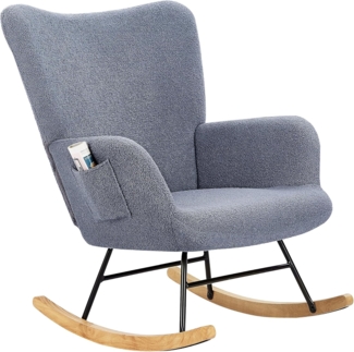 VECELO Schaukelstuhl, Stillstuhl, Schaukelstuhl, Stahlgestell, Beine aus Massivholz, für Schlafzimmer, Wohnzimmer