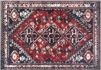 Vente-unique - Teppich orientalisch - 160 x 230 cm - Rot & Schwarz - SYLHET
