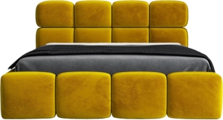 Polsterbett MONAKO 90x200 mit Matratze, Bettkasten und Lattenrost. Farbe: Bernesteigraun 34