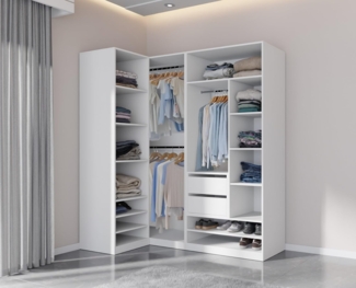 Marmex Möbel Schrank-Set TRES F/B großer offener Kleiderschrank mit Kleiderstangen Stauraum, (4-St), Garderobenschrank, mit Container 2 Schubladen