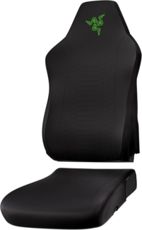Razer Gaming Chair Sleeves - Designt Iskur V2 X - robust und komplett waschbar - Schutz vor Schmutz und Flecken (2-teilige Design Bezüge für Rückenlehne & Sitzfläche) Schwarz