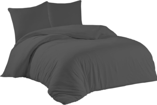 livessa Bettwäsche Bettwäsche Baumwolle 13 Farbe, 3 teilig, % 100 Baumwolle Jersey(140 g/qm) - Bettbezug + Kissenbezug