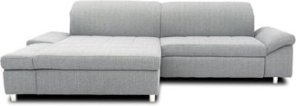 DOMO. collection Mika Ecksofa, Sofa in L-Form, Eckcouch Eckgarnitur, 260 x 178 x 80 cm, Polsterecke in grau