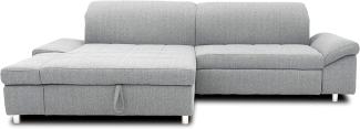 DOMO. collection Mika Ecksofa, Sofa in L-Form, Eckcouch Eckgarnitur, 260 x 178 x 80 cm, Polsterecke in grau