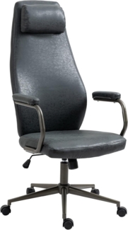 CLP Bürostuhl Pocatello Kunstleder höhenverstellbar Industrial Loft Antik Stil,antik schwarz