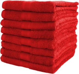 NatureMark 8er Pack Handtücher 50x100cm, 100% Baumwolle, Rot, 50 x 100 cm, 8