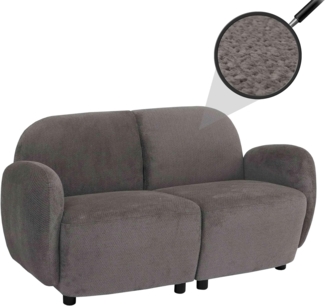2er-Sofa HWC-P33, 2-Sitzer Couch Loungesofa, Stoff/Textil Chenille (330 g/m²) Öko-Tex ~ hellgrau