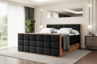 ALTDECOR Boxspringbett LOLLI2-Z KING (Multipocket-Matratze H4, H3 Matratze Bonellfederung, Topper, Kopfteil), Doppelbett mit Fußteil