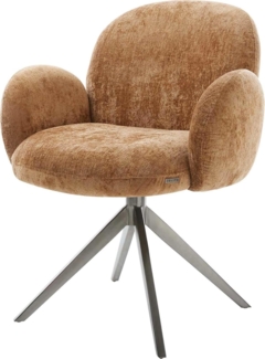 Drehstuhl Nube-Flex mit Armlehnen Chenille Rost Kreuzgestell breit Graphit 360° drehbar Wippfunktion Taschenfederkern