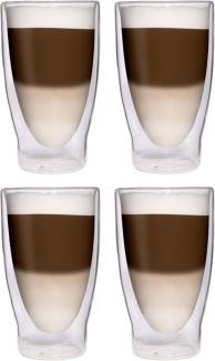 Feelino 4x 370ml XXL Filosa doppelwandige Cocktailgläser - Longdrinkgläser - Latte Macchiato