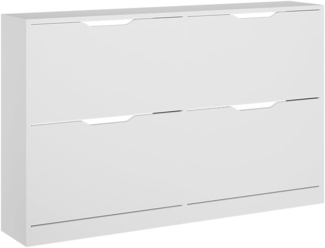 Vicco Schuhkipper Weiß 116.6 x 72.5 cm mit 4 Fächern, Luca